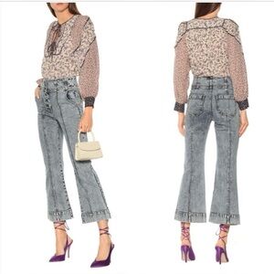 🎆Ulla Johnson Ellis High-Rise Cropped Bootcut Jeans 4 90’s acid wash luxury 1990